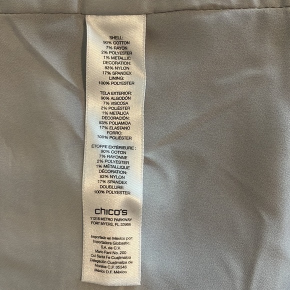 Coat grey and cream CHICOS SIZE 1 - Picture 8 of 9